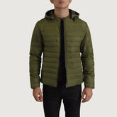 Vimor Green Leather Hooded Jacket